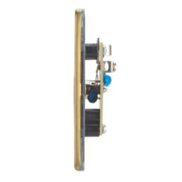 Contactum Lyric 1-Gang Isolated Female Coaxial TV Socket Brushed Brass with Black Inserts