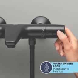 Grohe Precision Trend Matt Black 70mm Wall Mounted Dual Control Thermostatic Shower Mixer Tap