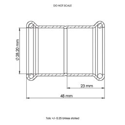 Flomasta  Copper Press-Fit Equal M-Profile Straight Couplers 28mm 2 Pack