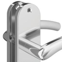Cooke & Lewis Bourne Fire Rated Latch Lever on Backplate Handle Pair Polished Chrome
