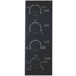 Brackenheath iSpot Frameless Outdoor Slimline LED Bulkhead Light With PIR & Photocell Sensor Black 9W 1150lm