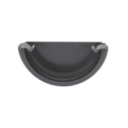 FloPlast  Half Round External Stop End Anthracite Grey 112mm