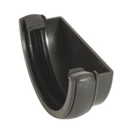 FloPlast  Half Round External Stop End Anthracite Grey 112mm