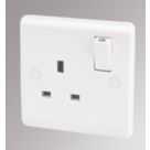 LAP  13A 1-Gang DP Switched Plug Socket White