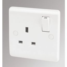 LAP  13A 1-Gang DP Switched Plug Socket White