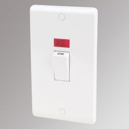 LAP  45A 2-Gang DP Cooker Switch White with Neon
