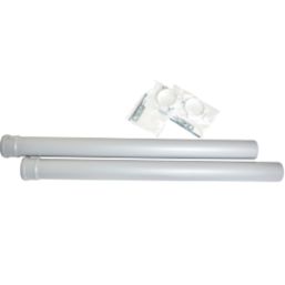 Ideal Heating  Vertical Flue Extension Pipes 80mm x 1m 2 Pack
