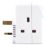 Masterplug 13A Fused 3-Way Surge-Protected Plug Adaptor White