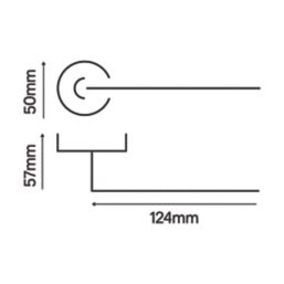 Smith & Locke Bourne Fire Rated Lever on Rose Door Handles Pair Polished Chrome