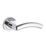 Smith & Locke Bourne Fire Rated Lever on Rose Door Handles Pair Polished Chrome