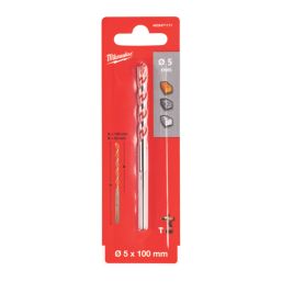 Milwaukee  Straight Shank Masonry Premium Concrete Drill Bit 5mm x 100mm