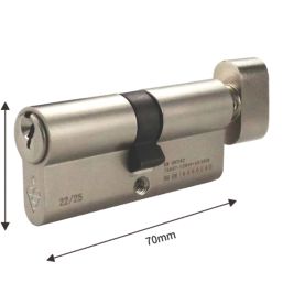 Smith & Locke Fire Rated 1 Star Thumbturn Thumbturn Lock 35-35 (70mm) Satin Nickel