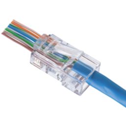 Ideal RJ45 8P/8C Feed-Thru Modular Plugs 25 Pack - Screwfix