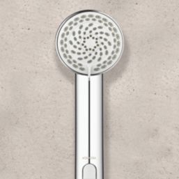 Aqualisa Smart Link Gravity-Pumped Ceiling-Fed Chrome Thermostatic Single Outlet Exposed Smart Shower with Adjustable Head
