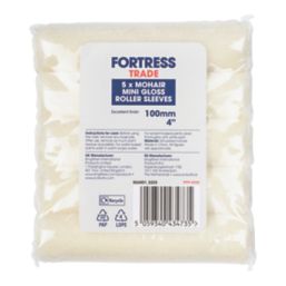 Fortress Trade  Short Pile Roller Sleeves Gloss 4" x 22mm 5 Pack
