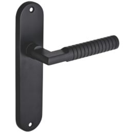 Smith & Locke Studland Fire Rated Latch Long Lever Door Handles Pair Matt Black