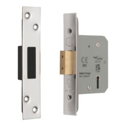 Smith & Locke Fire Rated  5 Lever Chrome Deadlock 65mm Case - 44mm Backset
