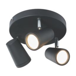 Spa Freya Round 3-Light Bathroom Spotlight Black