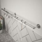 Rothley  8-Hook Utensil Rail Kit Brushed Nickel 1000mm