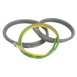 Prysmian 6181Y & 6491X Grey & Green/Yellow 1-Core 16mm² Meter Tails Cable 1m Coil 3 Pack