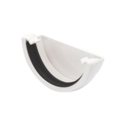 FloPlast  Half Round External Stop End White 112mm