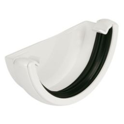 FloPlast  Half Round External Stop End White 112mm