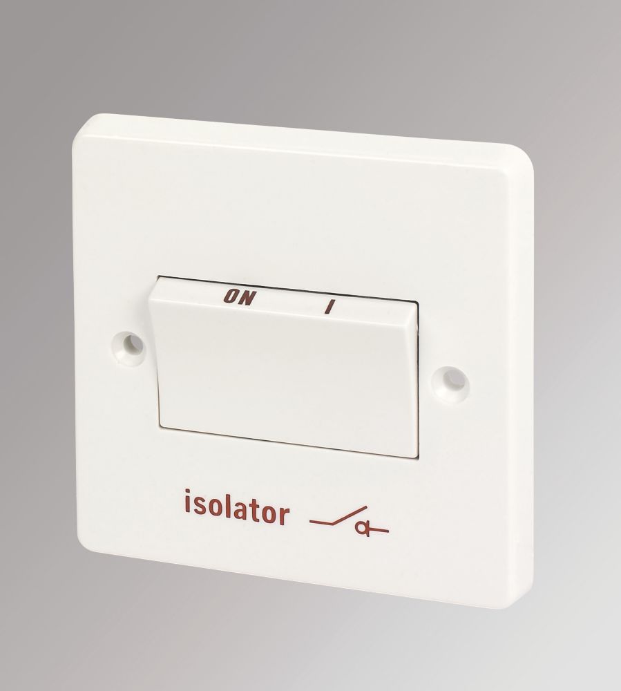 Crabtree Capital 6A 1Gang 3Pole Fan Isolator Switch White Screwfix