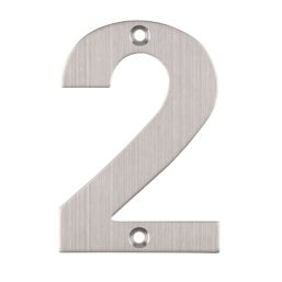 Eclipse Door Numeral 2 Satin Stainless Steel 102mm
