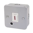 Essentials  20A 1-Gang DP Metal Clad Control Switch with Neon with White Inserts