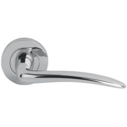 Smith & Locke Dawlish Lever on Rose Door Handles Pair Polished Chrome