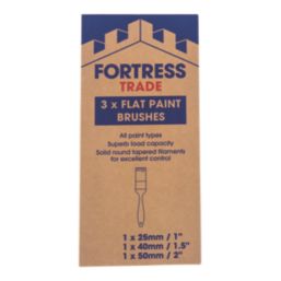 Fortress Trade Flat Paint Brush Set 3 Pieces