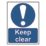 Essentials  "Keep Clear" Sign 200mm x 150mm