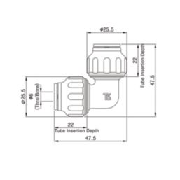 Flomasta  Plastic Push-Fit Equal 90° Elbows 10mm 10 Pack