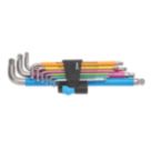 Wera 3950/9 Hex-Plus Multicolour HF Stainless 1 Metric L-Key Set 9 Pcs
