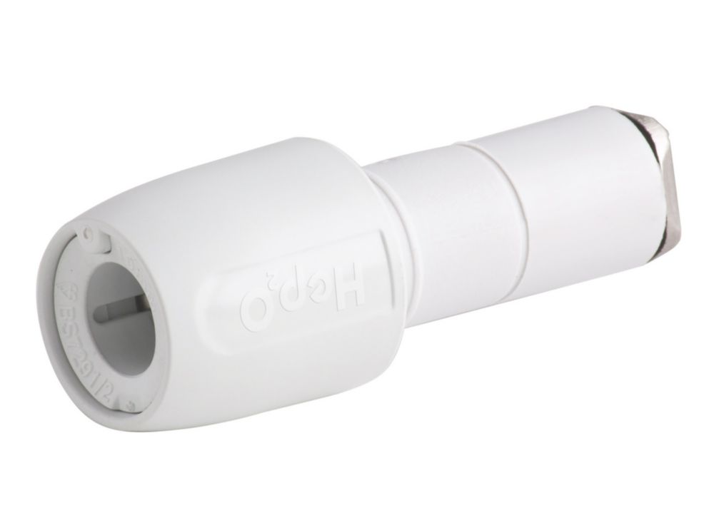 Hep2O Plastic PushFit Stem Coupler F 10mm x M 15mm Screwfix