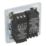 LAP  2-Gang 2-Way LED Dimmer Switch  Brushed Steel with Colour-Matched Inserts