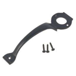 GateMate  Classic Long Throw Lock Pull Handle Black Powder-Coated