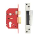 Union Fire Rated  Stainless Steel Euro Profile Mortice Lock 68mm Case - 45mm Backset