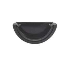 FloPlast Cast Iron Effect Half Round External Stop End Black 112mm