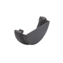 FloPlast Cast Iron Effect Half Round External Stop End Black 112mm