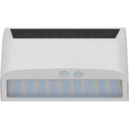 Luceco Prysm
 Outdoor LED Solar-Powered Wall Light, USB Rechargeable With PIR Sensor White 600lm