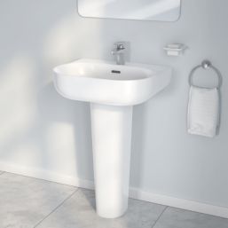 Swirl Caldew Wall-Mounted Basin 1 Tap Hole 550mm
