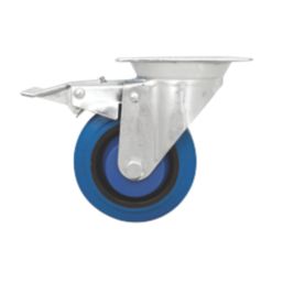 Essentials Heavy Duty Braked Swivel Castor 100mm Blue
