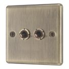 LAP  20A 16AX 2-Gang 2-Way Switch  Antique Brass with Colour-Matched Inserts