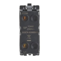 Contactum Decorative Grid 10AX 1-Way Grid Retractive Switch Brushed Steel with White Inserts