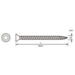 Turbo TX  TX Double-Countersunk  Multipurpose Screws 3mm x 20mm 200 Pack