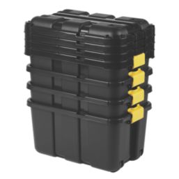 Essentials 49Ltr 390mm x 590mm x 350mm Black/Yellow Storage Trunk 4 Pack