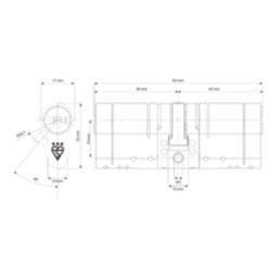 Smith & Locke Fire Rated 3 Star Diamond Double Cylinder Lock 40-40 (80mm) Satin Nickel