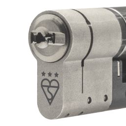 Smith & Locke Fire Rated 3 Star Diamond Double Cylinder Lock 40-40 (80mm) Satin Nickel