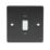 British General Nexus Metal 20A 1-Gang DP Control Switch Matt Black with LED with White Inserts